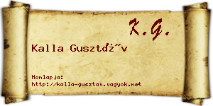Kalla Gusztáv névjegykártya
