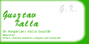 gusztav kalla business card